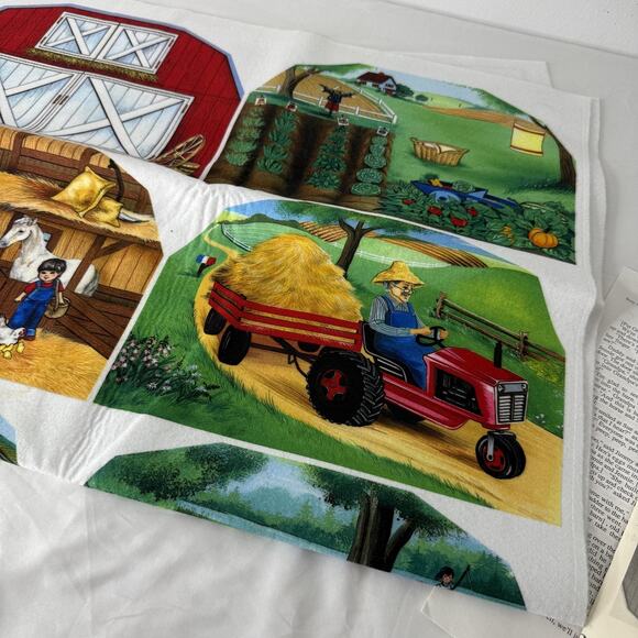 Vintage 1986 Betty Lukens Quiet Book Three Grandma Grandpa Farm Felt Kit Uncut - Picture 9 of 11